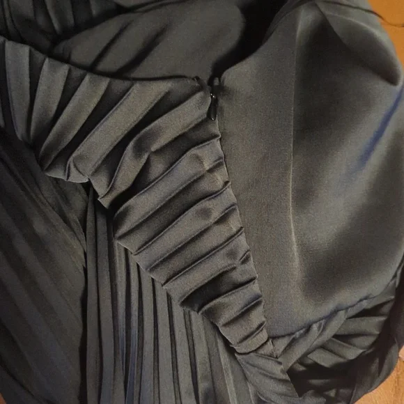 Sam Edelman Pleated Asymmetric Hem Satin Dress - Picture 11 of 12